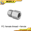 304 316 SS ferrule to gas oxygen tube connector reducer fitting